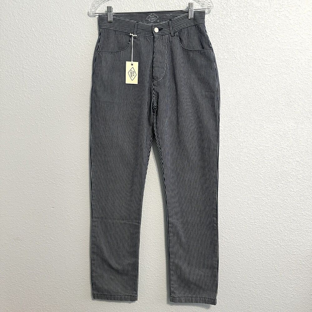 Alex Crane Pants Men's Size 30 100% Cotton Striped Blue White Lines Cham Jeans